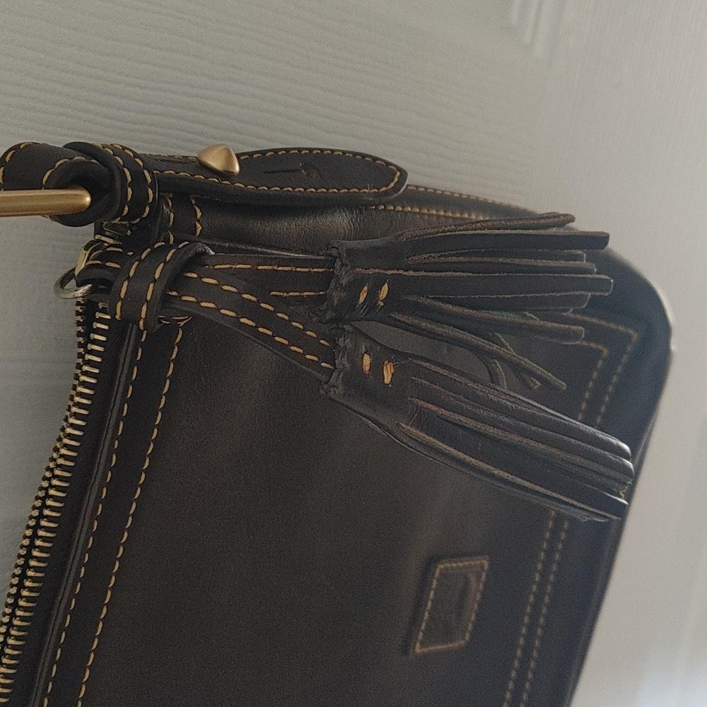Dooney & Bourke Cross Body Leather Dark Brown Bag - Picture 3 of 5